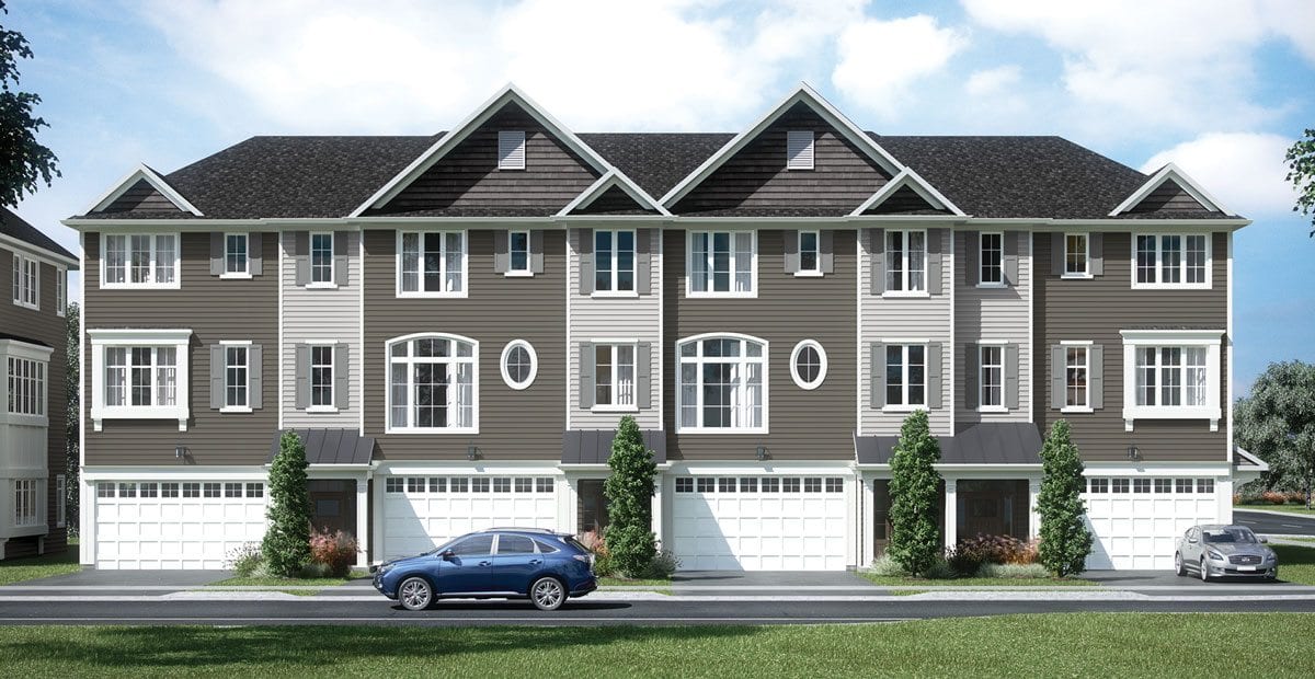 Four three-storey townhouses with car garage